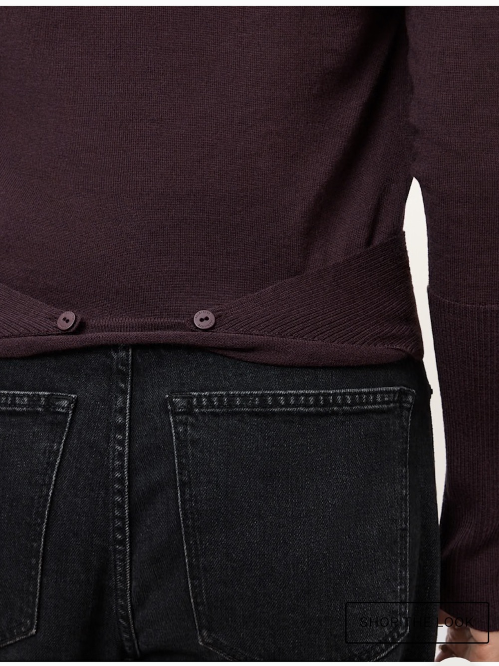 Allsaints Wasson Pirate Wrap Merino Wool Cardigan in Oxblood Red - Picture 5 of 6